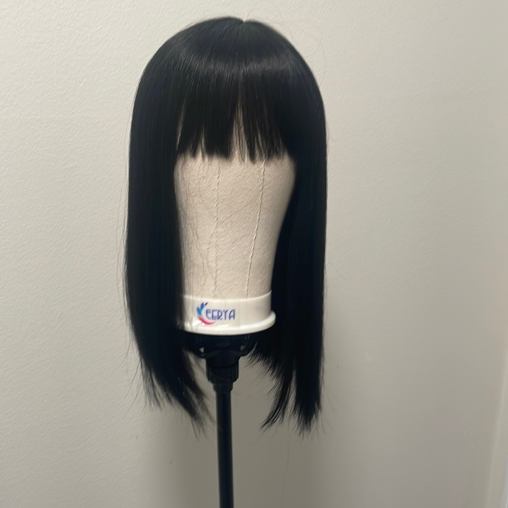 Premium synthetic wig w/bangs